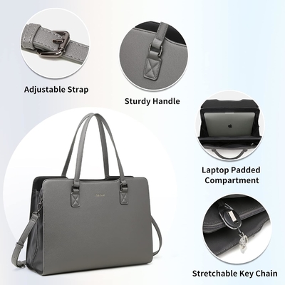 KEYLI 4PC SETS BOLSA DE LÁPTOP PARA MUJERES BOLSA DE LÁPTOP DE CUERPO GRANDE BOLSA con puerto de carga USB