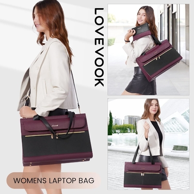 Lovevook LATEPOOK BOLSA PARA MUJERES 15.6 pulgadas LATEPOTT TOTE BOLSA DE TRABAJO PREFESIONAL de cuero computadora BREEFCASE a prueba de agua de negocios