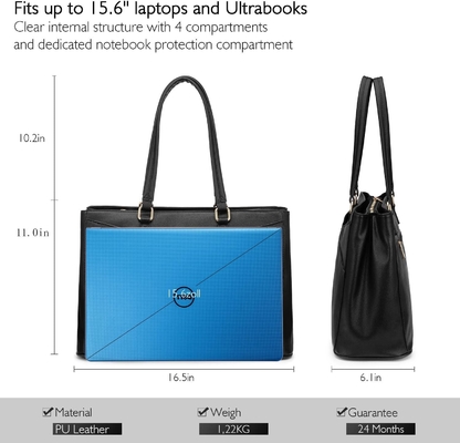 BOLSA DE CUERPO INDUCTIVO de 15,6 pulgadas BOLSA DE COMPUTADOR BUSINESS OFFICE WORK BREEFCASE Negro