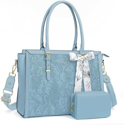 MOSISO LATEPOT BACK para mujeres, 17-17.3 pulgadas PU de cuero TOTE BACK Compatible con Macbook, HP, DELL, ASUS Notebook