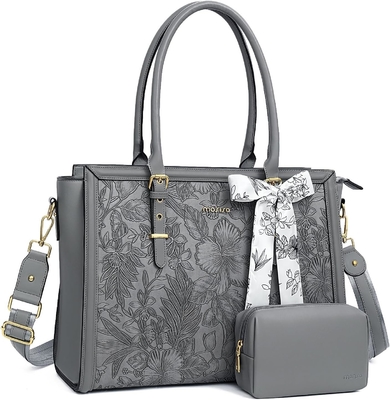 MOSISO LATEPOT BACK para mujeres, 17-17.3 pulgadas PU de cuero TOTE BACK Compatible con Macbook, HP, DELL, ASUS Notebook