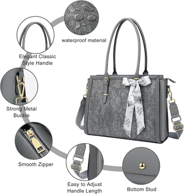 MOSISO LATEPOT BACK para mujeres, 17-17.3 pulgadas PU de cuero TOTE BACK Compatible con Macbook, HP, DELL, ASUS Notebook
