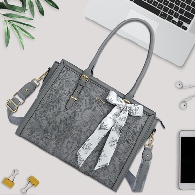 MOSISO LATEPOT BACK para mujeres, 17-17.3 pulgadas PU de cuero TOTE BACK Compatible con Macbook, HP, DELL, ASUS Notebook