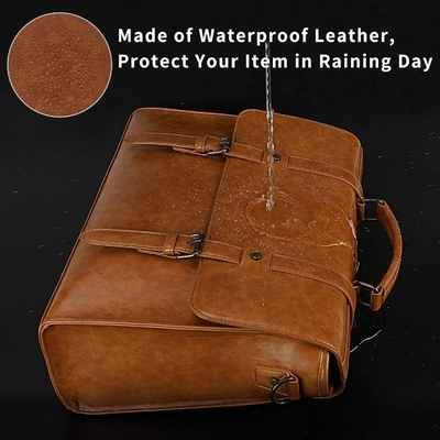 Bolso de Men Men Men Messenger Vintage 15.6 pulgadas de piel a prueba de agua portátil portátil BRIEFCASE BOLSO GRAN BOLSO de hombro bolso de oficina retro colegio