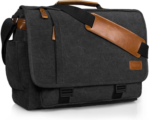 ESTARER MEN MESSENGER BAG 15.6 pulgadas, lienzo resistente al agua BOLSA DE COMPUTADOR BOLSA de trabajo, portátil BOLSA de hombro BREEFCASE BALSA