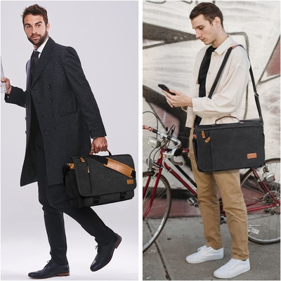 ESTARER MEN MESSENGER BAG 15.6 pulgadas, lienzo resistente al agua BOLSA DE COMPUTADOR BOLSA de trabajo, portátil BOLSA de hombro BREEFCASE BALSA