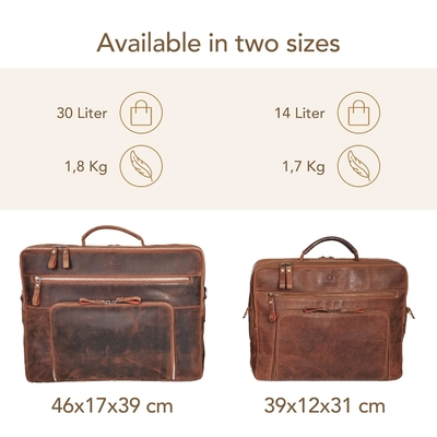 Bolso portátil San Francisco de 17 pulgadas Bolso de cuero artesanal para portátil maletín para oficina