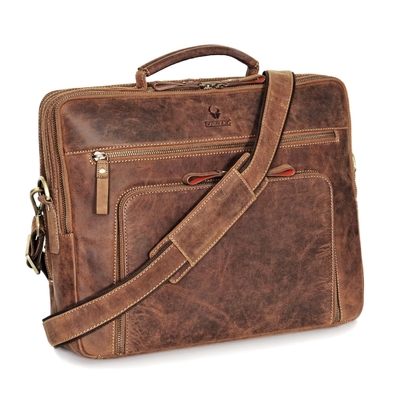 Bolso portátil San Francisco de 17 pulgadas Bolso de cuero artesanal para portátil maletín para oficina