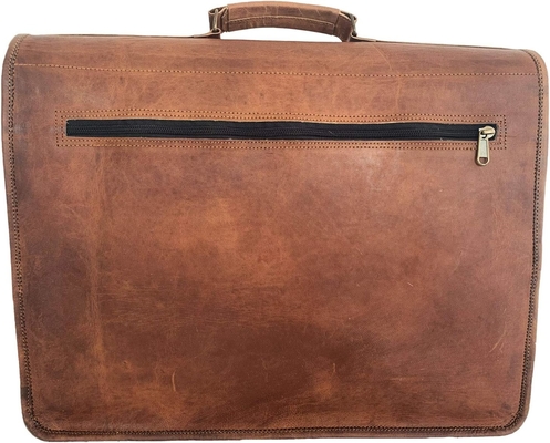 18 pulgadas de cuero BRIEFCASE portátil maletín mejor computadora bolso de bolso maletas hechas a mano para hombres y mujeres