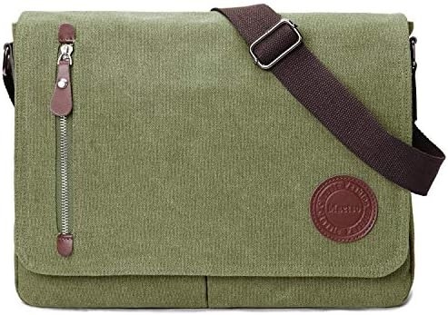 VINTAGE CANVAS BOLSA de mensajería para hombres MUJERES,BOLSA de viaje de hombro 13.5&quot; BOLSA de portátil BOLSA de libro