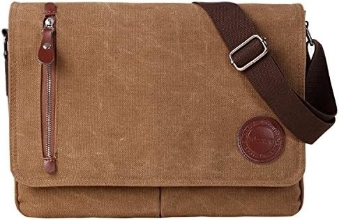 VINTAGE CANVAS BOLSA de mensajería para hombres MUJERES,BOLSA de viaje de hombro 13.5&quot; BOLSA de portátil BOLSA de libro