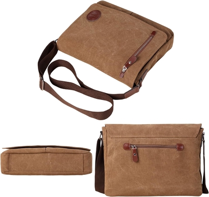 VINTAGE CANVAS BOLSA de mensajería para hombres MUJERES,BOLSA de viaje de hombro 13.5&quot; BOLSA de portátil BOLSA de libro