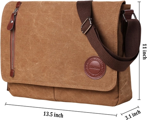 VINTAGE CANVAS BOLSA de mensajería para hombres MUJERES,BOLSA de viaje de hombro 13.5&quot; BOLSA de portátil BOLSA de libro