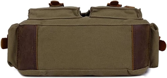 Seckhunk Vintage Cuero militar lienzos portátil maletas mensajeras maletas medianas