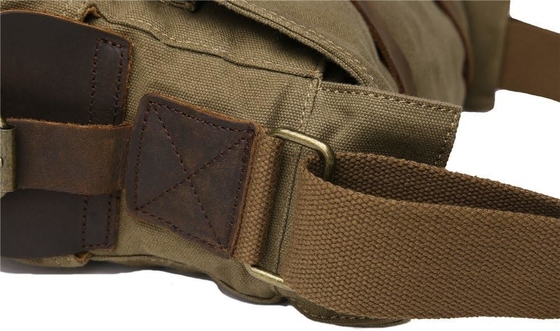 Seckhunk Vintage Cuero militar lienzos portátil maletas mensajeras maletas medianas