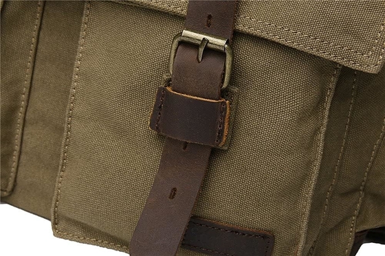 Seckhunk Vintage Cuero militar lienzos portátil maletas mensajeras maletas medianas