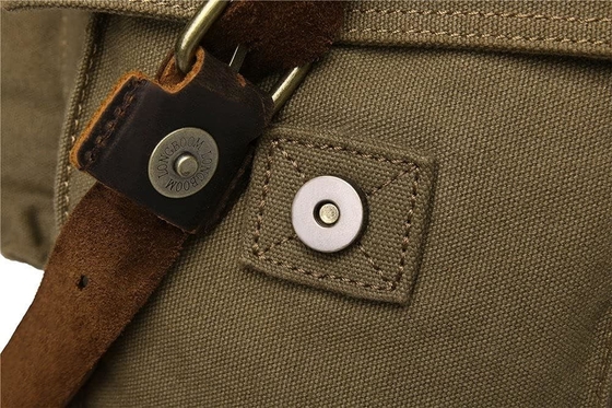 Seckhunk Vintage Cuero militar lienzos portátil maletas mensajeras maletas medianas