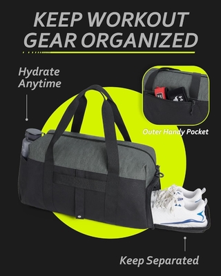 Bolsas de gimnasio BAGSMART para hombres mujeres, bolso de viaje plegable, bolso de fin de semana ligero con compartimento de zapatos,