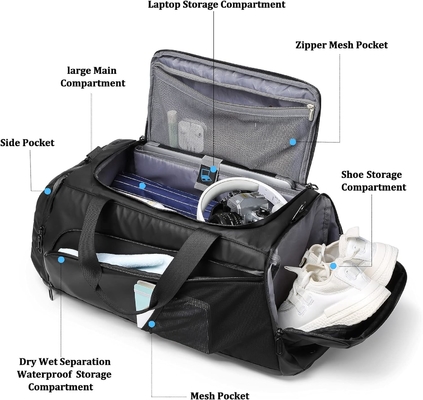 Gimnasio BOLSA INDROGÁFICA BOLSA DE SPORTE BOLSA DE VIAJE BOLSA DE fin de semana BOLSA DE HOMBRE BOLSA DE MUJER BOLSA de noche con compartimiento para zapatos