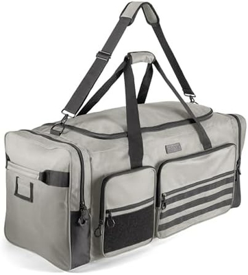 Fitdom 130L 36" De trabajo pesado Equipo de gimnasio de deportes extra grandes Equipo de viaje Bolso W/Corta de hombro ajustable y 7 compartimentos