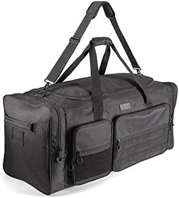 Fitdom 130L 36" De trabajo pesado Equipo de gimnasio de deportes extra grandes Equipo de viaje Bolso W/Corta de hombro ajustable y 7 compartimentos