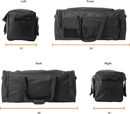 Fitdom 130L 36" De trabajo pesado Equipo de gimnasio de deportes extra grandes Equipo de viaje Bolso W/Corta de hombro ajustable y 7 compartimentos