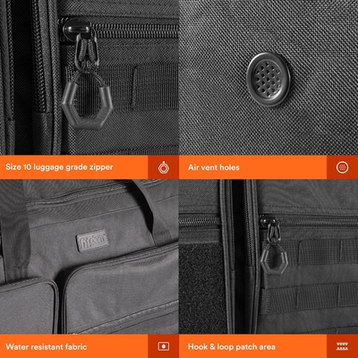 Fitdom 130L 36" De trabajo pesado Equipo de gimnasio de deportes extra grandes Equipo de viaje Bolso W/Corta de hombro ajustable y 7 compartimentos