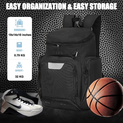 BASKETBALL BACKPACK BOLSA DE ESPORTO GRANDE, BOLSA DE GYM con compartimento de pelota y compartimento de calzado para almacenar calzado deportivo agua
