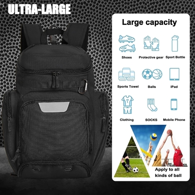 BASKETBALL BACKPACK BOLSA DE ESPORTO GRANDE, BOLSA DE GYM con compartimento de pelota y compartimento de calzado para almacenar calzado deportivo agua