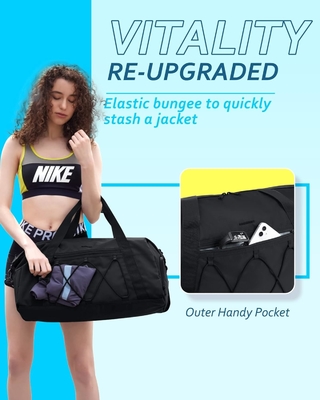 Bolso de gimnasia BAGSMART con compartimento para zapatos y bolsillo mojado, bolso de viaje de deportes ligero, C TO STORE SHOES DE SPORTS AGUA