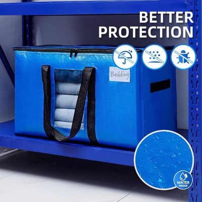 TAILI Bolsas de traslado extra grandes, 4 paquetes de bolsas pesadas para almacenamiento con ventana visible, asas de envoltura, bolsa de almacenamiento