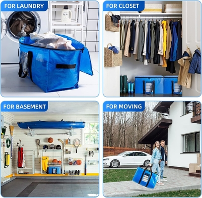 TAILI Bolsas de traslado extra grandes, 4 paquetes de bolsas pesadas para almacenamiento con ventana visible, asas de envoltura, bolsa de almacenamiento