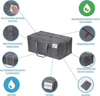VENO 4 Embalaje Bolsas de traslado Bolsas de plástico de almacenamiento Bolsas de ropa Organización Gran tapa W / cremallera Cajas de embalaje / contenedores Alternativo.