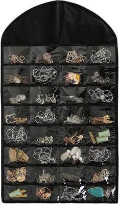 FORAINEAM 3 PACK HANGING JEWELRY ORGANIZER 32 bolsillos 18 ganchos y bucles collar portador de los pendientes de la pulsera anillo de la pantalla