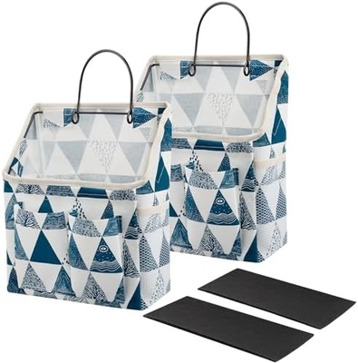 2 paquetes de equipaje de la pared organizador de la cesta con bolsillos para el baño el dormitorio la cocina el dormitorio los elementos esenciales para el almacenaje de la caravana y