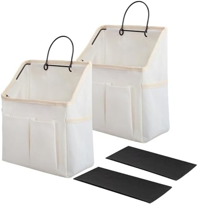 2 paquetes de equipaje de la pared organizador de la cesta con bolsillos para el baño el dormitorio la cocina el dormitorio los elementos esenciales para el almacenaje de la caravana y