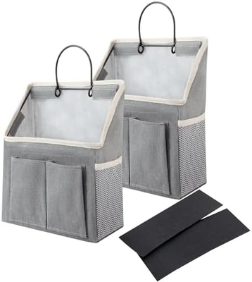 2 paquetes de equipaje de la pared organizador de la cesta con bolsillos para el baño el dormitorio la cocina el dormitorio los elementos esenciales para el almacenaje de la caravana y