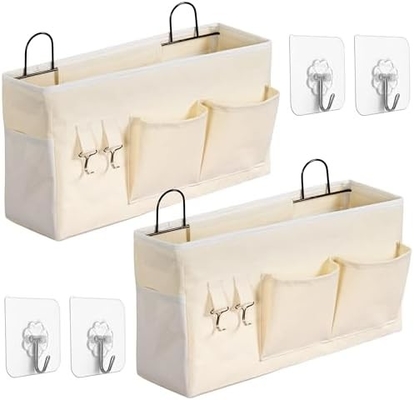 2pcs de bolso de almacenamiento de pared grande colgando, el armario de la puerta de lino de tela bolsillos organizador, a prueba de agua para el salón dormitorio