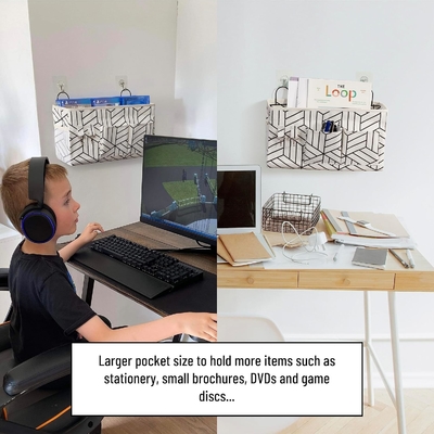 2pcs de bolso de almacenamiento de pared grande colgando, el armario de la puerta de lino de tela bolsillos organizador, a prueba de agua para el salón dormitorio