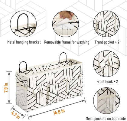 2pcs de bolso de almacenamiento de pared grande colgando, el armario de la puerta de lino de tela bolsillos organizador, a prueba de agua para el salón dormitorio