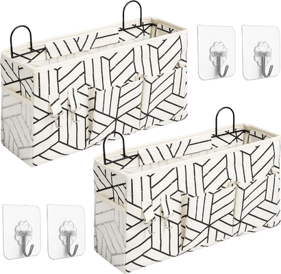 2pcs de bolso de almacenamiento de pared grande colgando, el armario de la puerta de lino de tela bolsillos organizador, a prueba de agua para el salón dormitorio