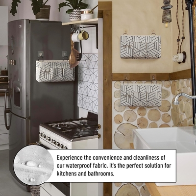 2pcs de bolso de almacenamiento de pared grande colgando, el armario de la puerta de lino de tela bolsillos organizador, a prueba de agua para el salón dormitorio