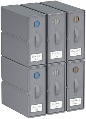 Organizadores y almacenamiento de sábanas, 4-pack, tamaño queen/king (gris), organizador de sábanas, contenedores de almacenamiento de tela para sábanas,