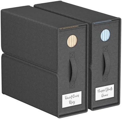 Organizadores y almacenamiento de sábanas, 4-pack, tamaño queen/king (gris), organizador de sábanas, contenedores de almacenamiento de tela para sábanas,