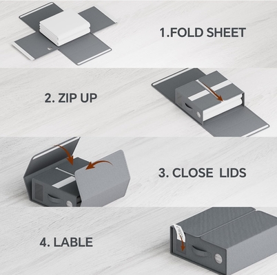 Organizadores y almacenamiento de sábanas, 4-pack, tamaño queen/king (gris), organizador de sábanas, contenedores de almacenamiento de tela para sábanas,