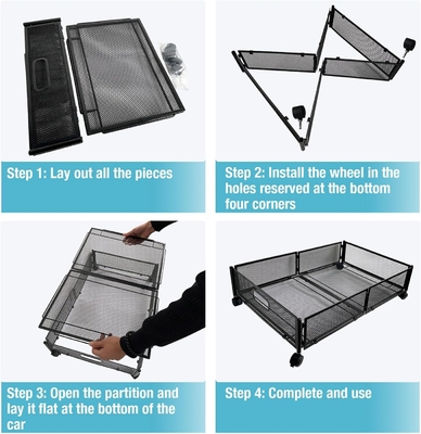 Almacenamiento bajo la cama con ruedas debajo de la cama Contenedores de almacenamiento de metal grande plegable para ahorrar espacio debajo de la cama