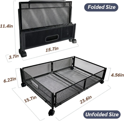 Almacenamiento bajo la cama con ruedas debajo de la cama Contenedores de almacenamiento de metal grande plegable para ahorrar espacio debajo de la cama