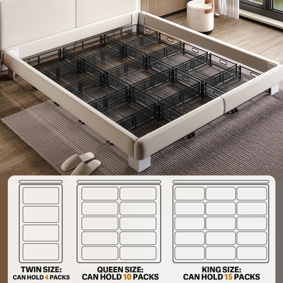 Almacenamiento bajo la cama con ruedas debajo de la cama Contenedores de almacenamiento de metal grande plegable para ahorrar espacio debajo de la cama