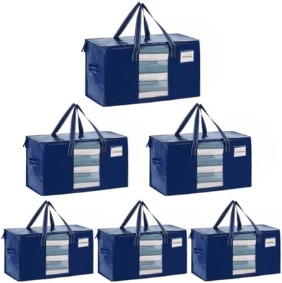 VENO 6 Pack bolsas de mudanza, mantel y mantas bolsas de almacenamiento para el armario, cajas de mudanza, cajas con tapas alternativa,