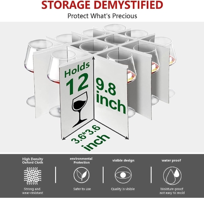 HOMYFORT VINO VALOR DE VÍNO CASOS de almacenamiento de contenedores de almacenamiento, CHINA caja con divisores cáscara dura para 12 cristal de vidrio